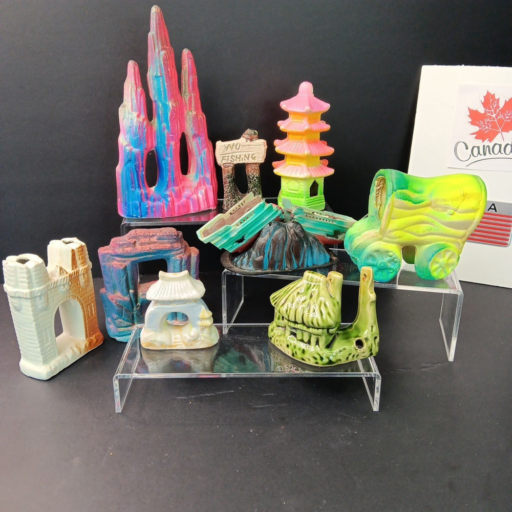 Aquarium Decor Lot Of 9pcs Fish Decor Hiding Plant Holders